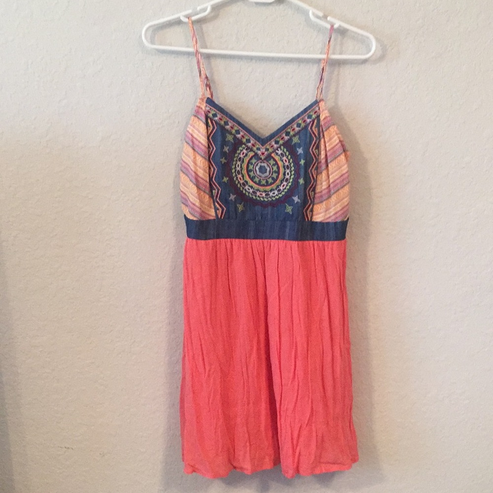 Flying Tomato Boho Embroidered Mini Dress
